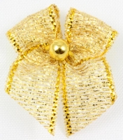 rbpbgld 20mm ribbon pearl bow metallic gold